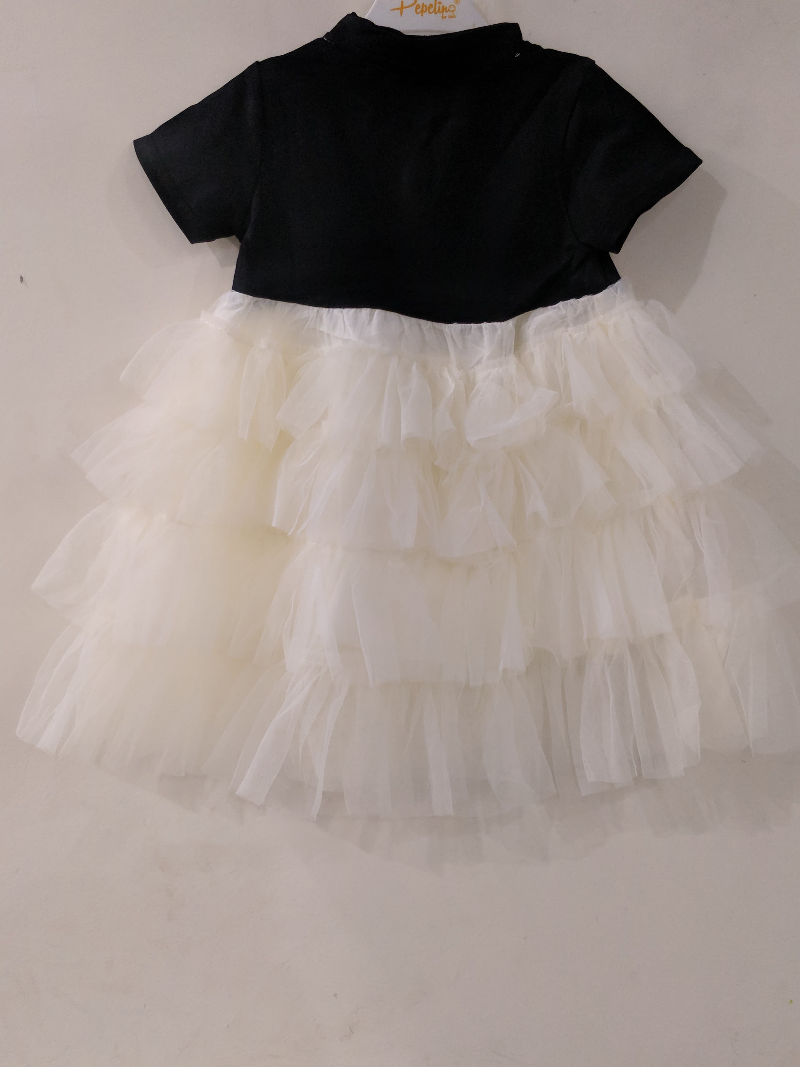 Black and cream frock for toddler girls