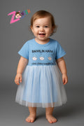 Light blue frock for toddler girls