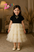 Black and cream frock for toddler girls