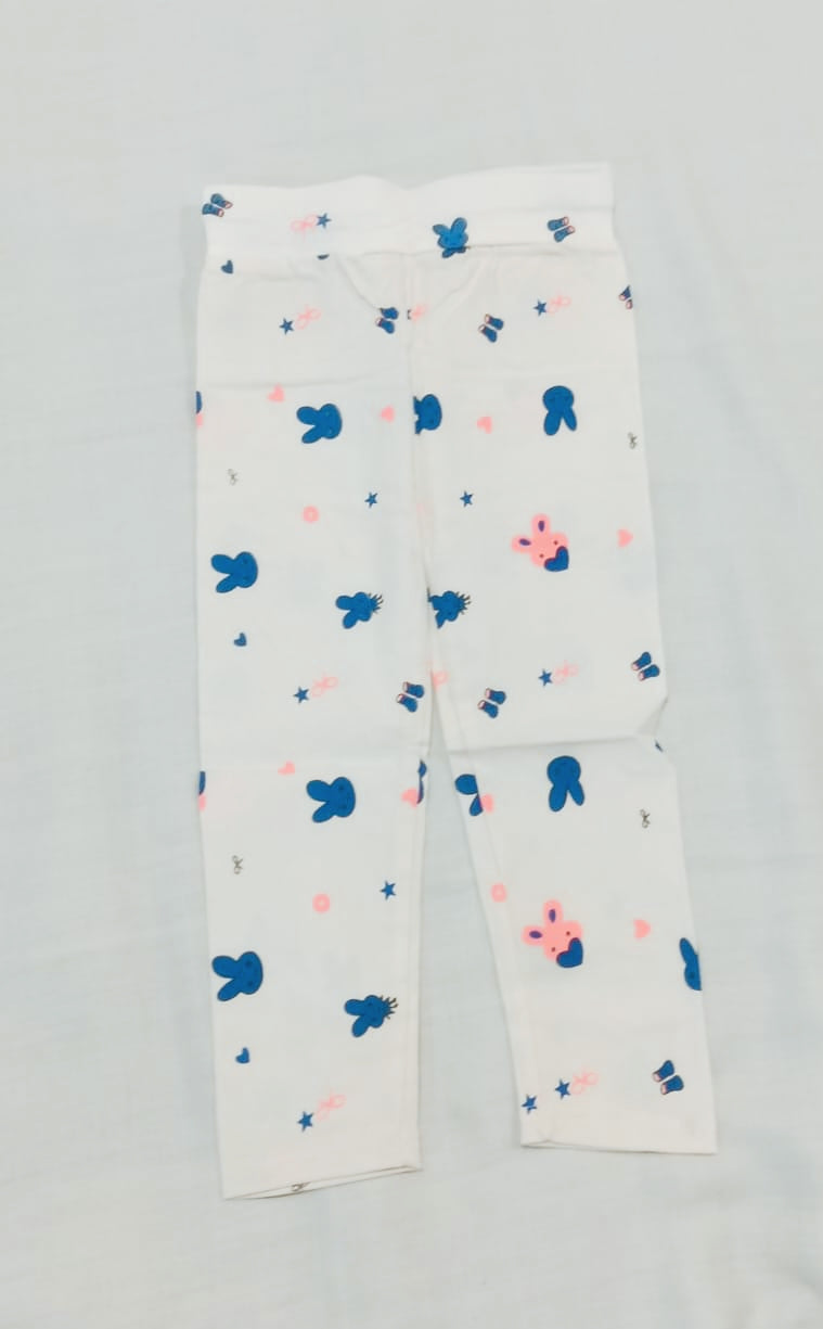 Printed soft stretchable pants for toddler girls