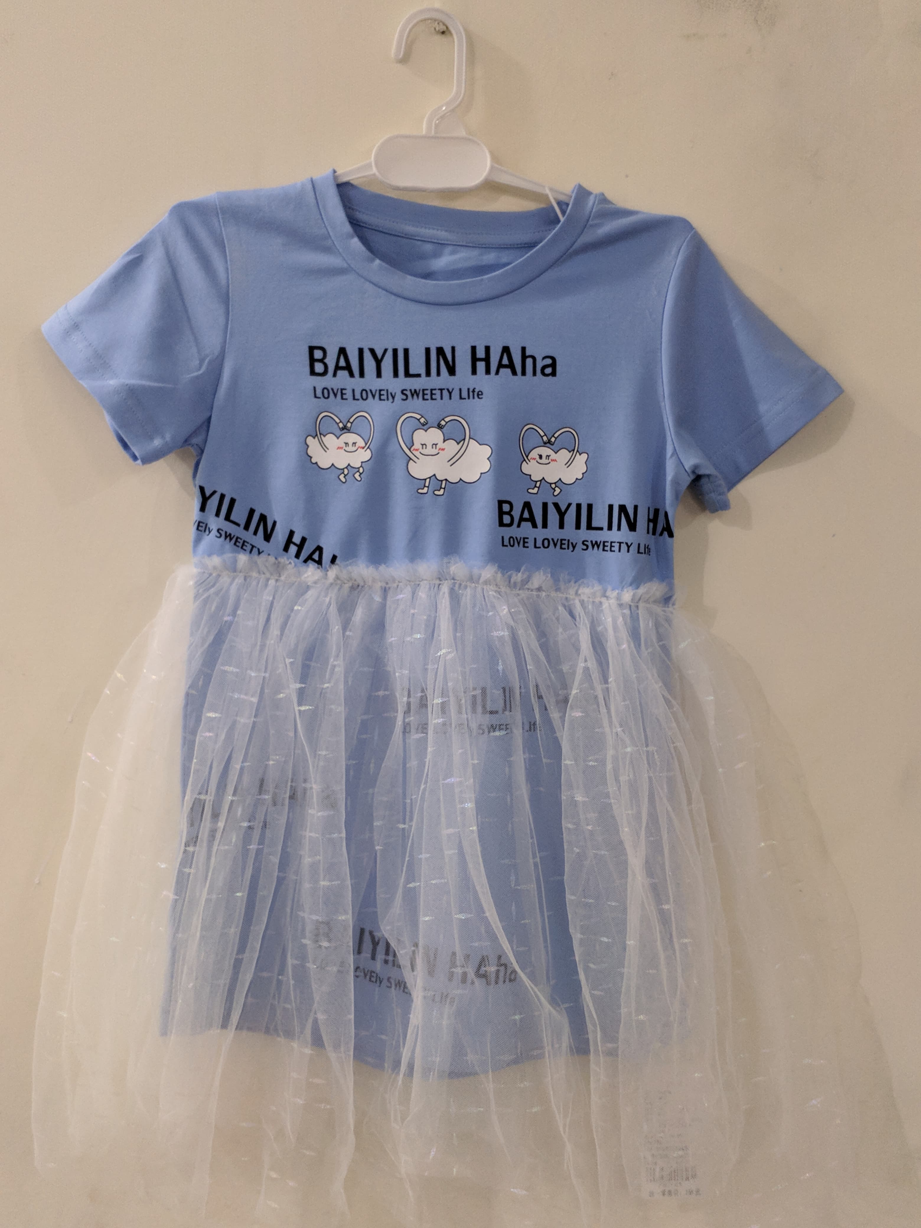 Light blue frock for toddler girls