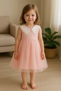 Baby pink frock for toddler girls